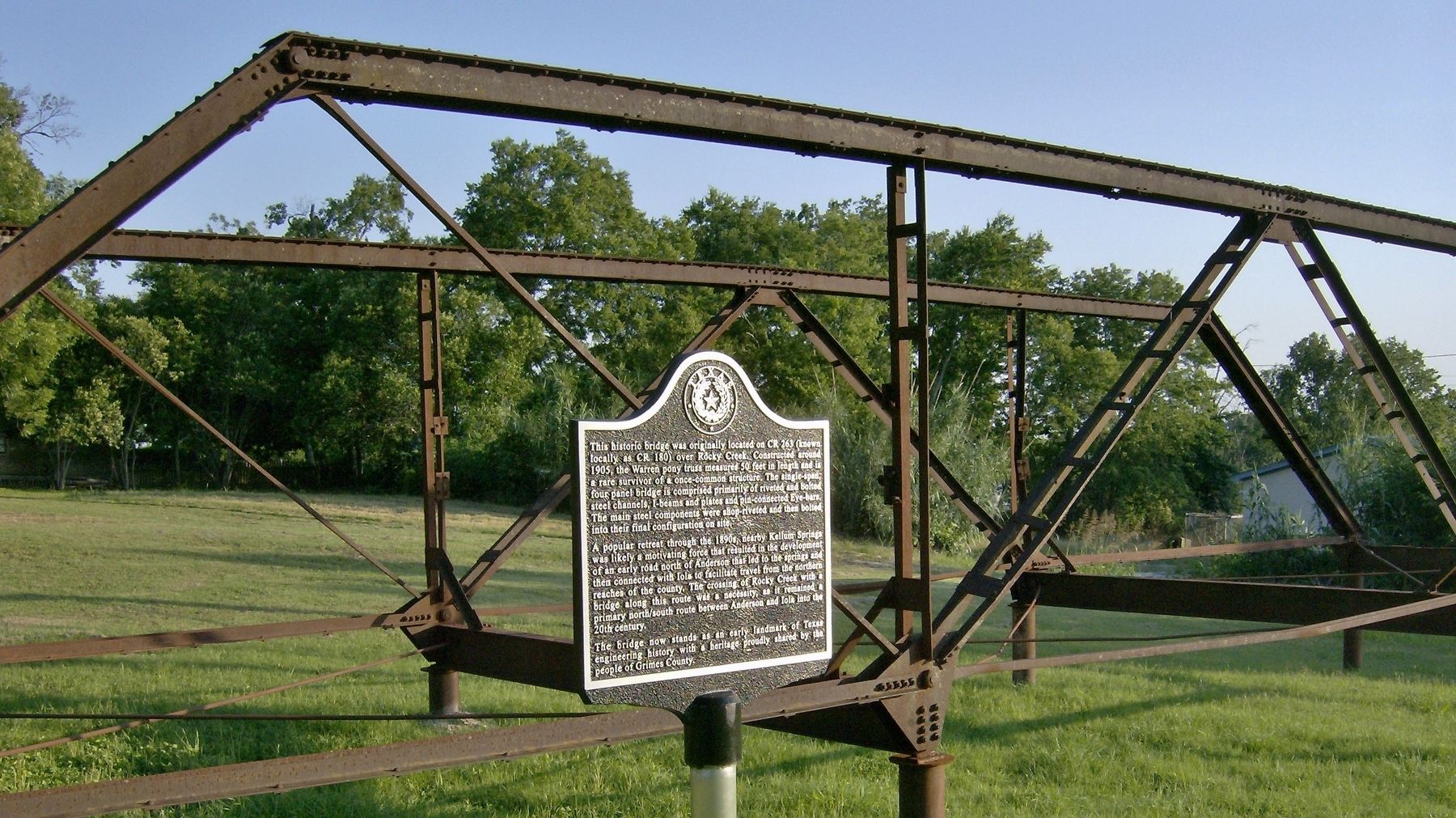Rocky Creek Bridge Marker (<i>wide view</i>) image. Click for full size.