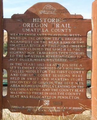 Umatilla County Marker image. Click for full size.