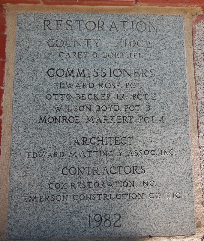 Lee County Courthouse 1982 Restoration Cornerstone. Click for full size. Lee County Courthouse 1982 Restoration Cornerstone image. Click for full size.