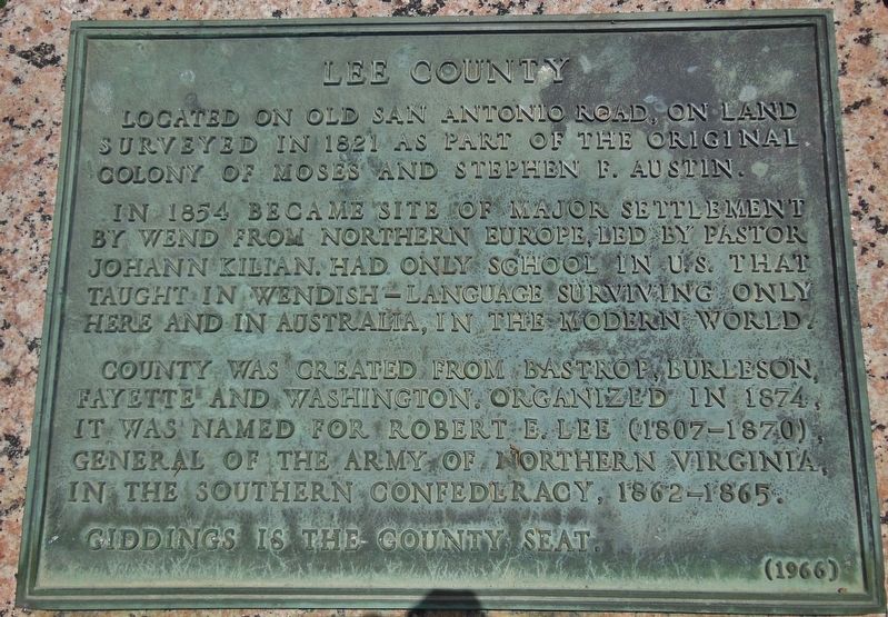 Lee County Marker image. Click for full size.