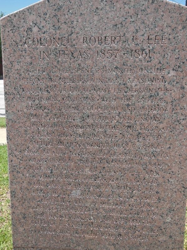 Colonel Robert E. Lee (<i>back side</i>) image. Click for full size.