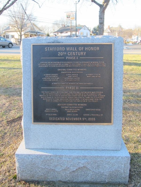 Stafford Monument of Honor 20th Century. Click for full size. Stafford Monument of Honor 20th Century image. Click for full size.