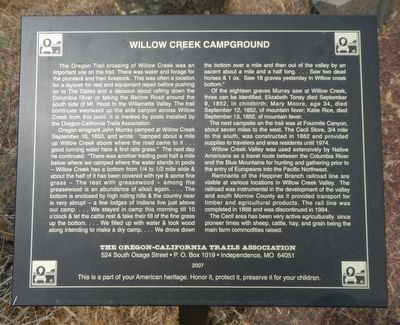 Willow Creek Campground Marker image. Click for full size.