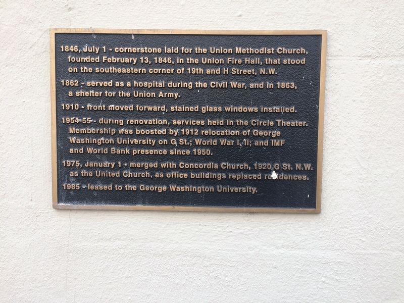 Union Methodist Church Marker image. Click for full size.