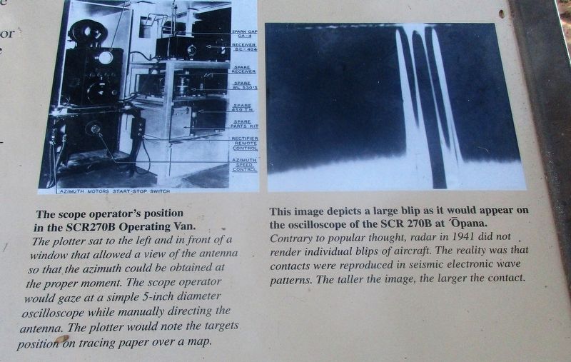 Opana Radar Site Marker detail. Click for full size. Opana Radar Site Marker detail image. Click for full size.