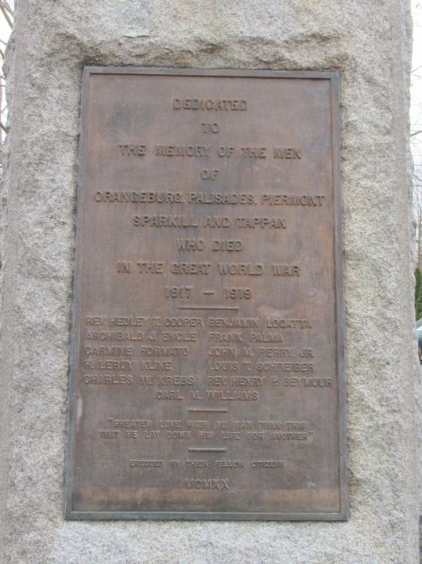 Sparkill World War I Memorial. Click for full size. Sparkill World War I Memorial image. Click for full size.