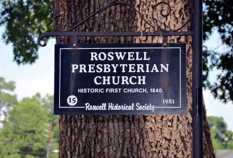 Roswell Presbyterian Church Marker. Click for full size. Roswell Presbyterian Church Marker image. Click for full size.