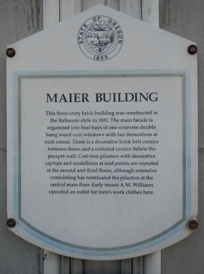 Maier Building Marker. Click for full size. Maier Building Marker image. Click for full size.