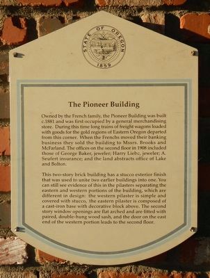The Pioneer Building Marker. Click for full size. The Pioneer Building Marker image. Click for full size.