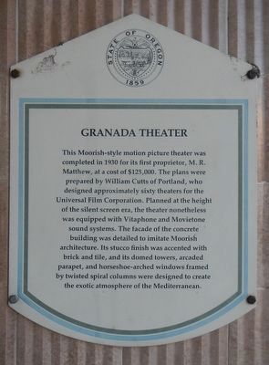 Granada Theater Marker image. Click for full size.