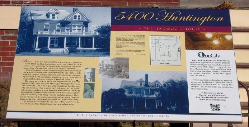 The Harwood House Marker. image. Click for full size.