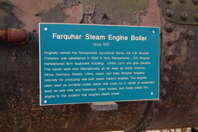 Farquhar Steam Engine Boiler Marker image. Click for full size.