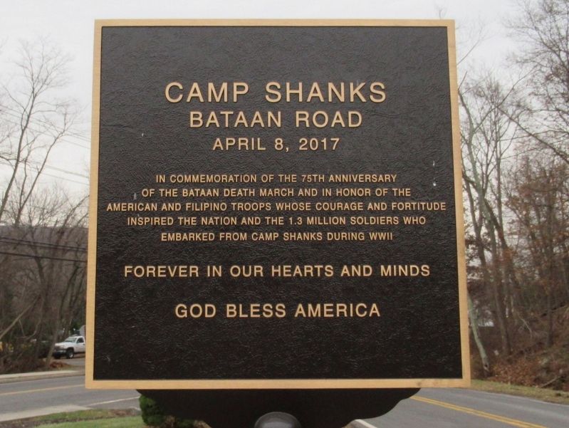 Camp Shanks Bataan Road Marker image. Click for full size.