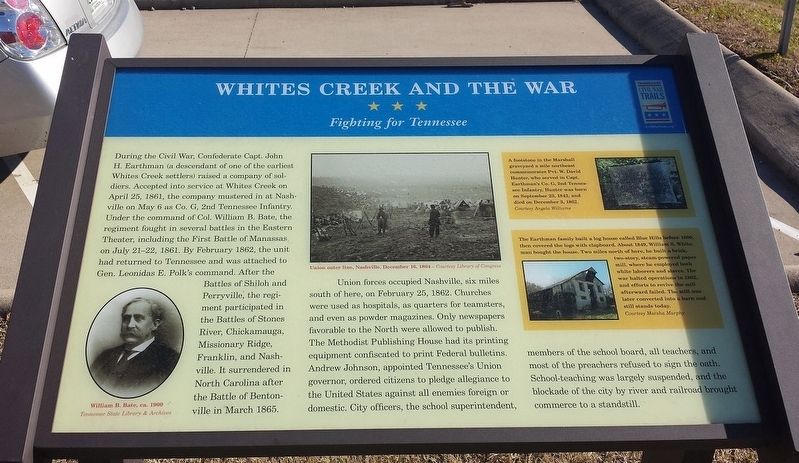 White�s Creek and the War Marker image. Click for full size.