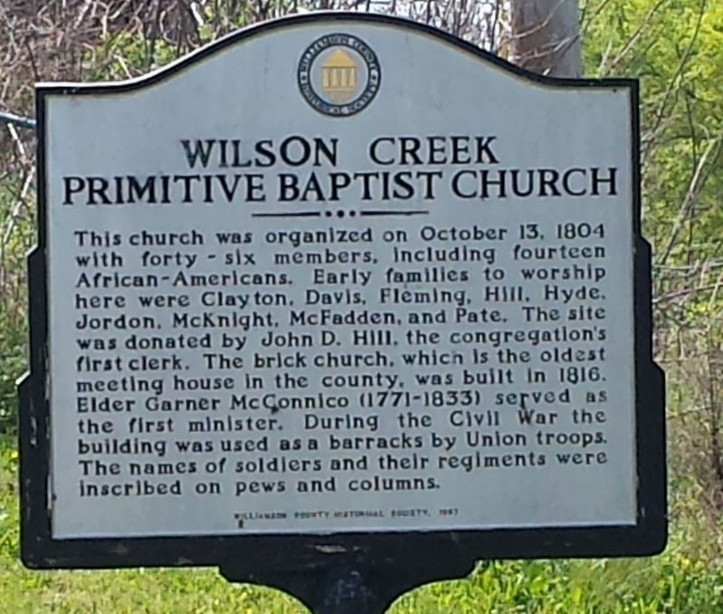Wilson Creek Primitive Baptist Church Marker image. Click for full size.