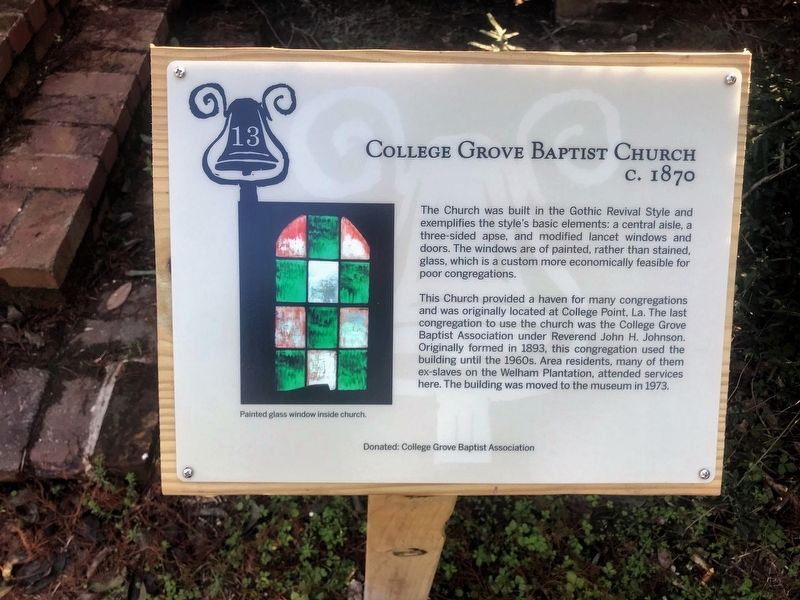 College Grove Baptist Church Marker. Click for full size. College Grove Baptist Church Marker image. Click for full size.