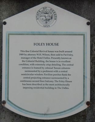 Foley House Marker image. Click for full size.