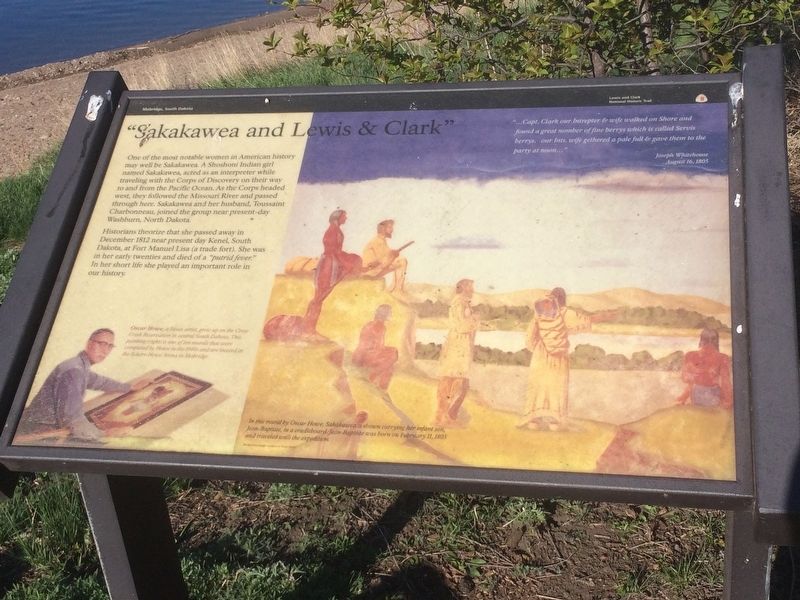 "Sakakawea and Lewis & Clark" Marker. Click for full size. "Sakakawea and Lewis & Clark" Marker image. Click for full size.