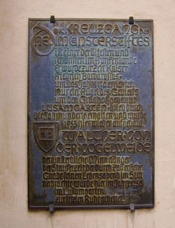 Der Kreuzgang des Neumuensterstiftes / The Cloister of the Neumuenster Seminary Marker image. Click for full size.