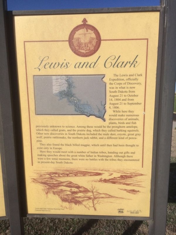 Lewis and Clark/Mobridge Marker. Click for full size. Lewis and Clark/Mobridge Marker image. Click for full size.
