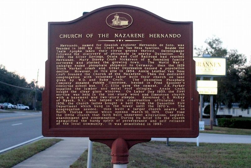 Church of the Nazarene Hernando (side 1). Click for full size. Church of the Nazarene Hernando (side 1) image. Click for full size.