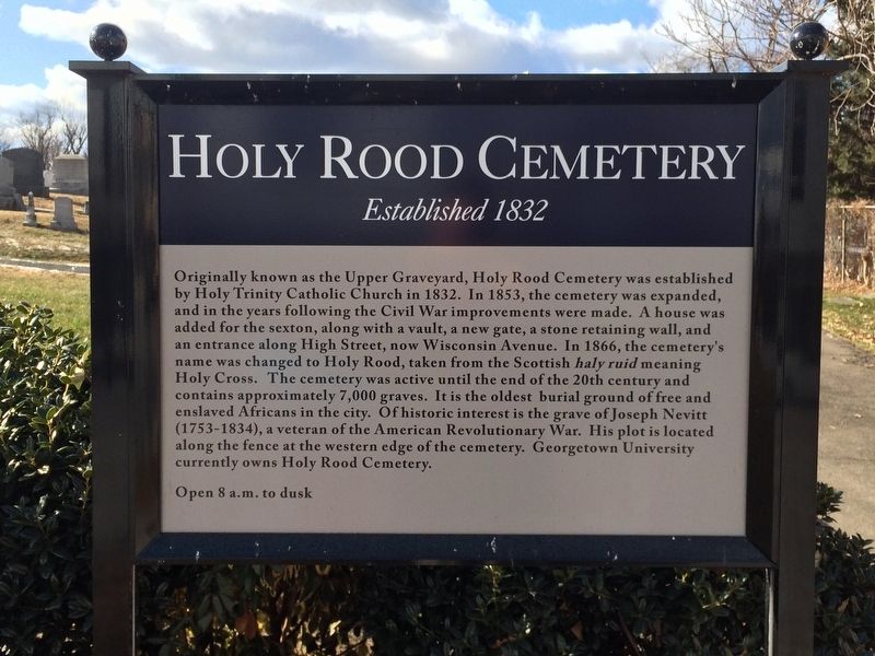 Holy Rood Cemetery Marker image. Click for full size.
