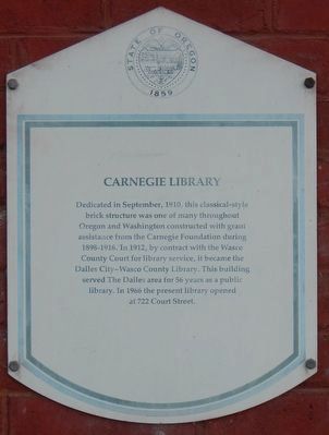 Carnegie Library Marker image. Click for full size.