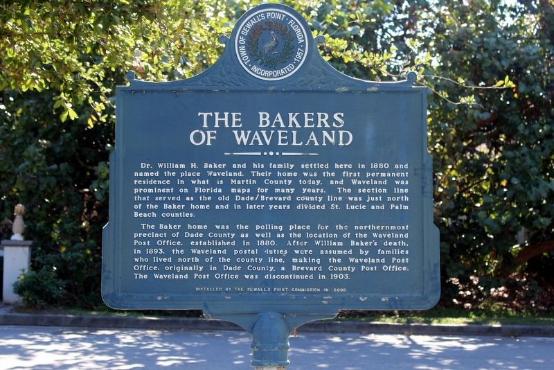 The Bakers of Waveland Marker. Click for full size. The Bakers of Waveland Marker image. Click for full size.
