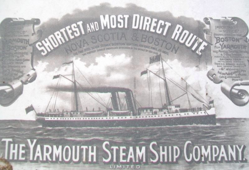 Advertisement on the <i>Y</i>armouth-Boston Ferry Marker image. Click for full size.