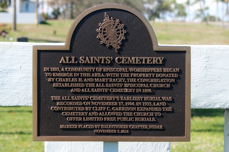 All Saints' Cemetery Marker. Click for full size. All Saints' Cemetery Marker image. Click for full size.