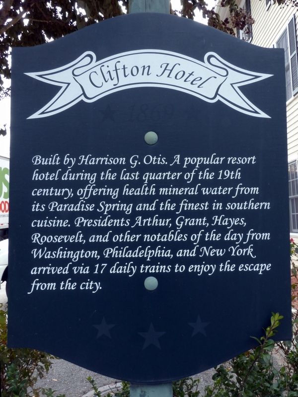 Clifton Hotel Marker image. Click for full size.