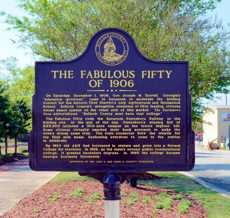 The Fabulous Fifty of 1906 Marker (Side 1) image. Click for full size.