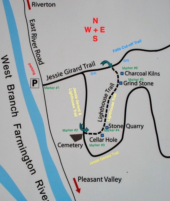 Map of the Lighthouse Trail with its 6 markers.. Click for full size. Map of the Lighthouse Trail with its 6 markers. image. Click for full size.
