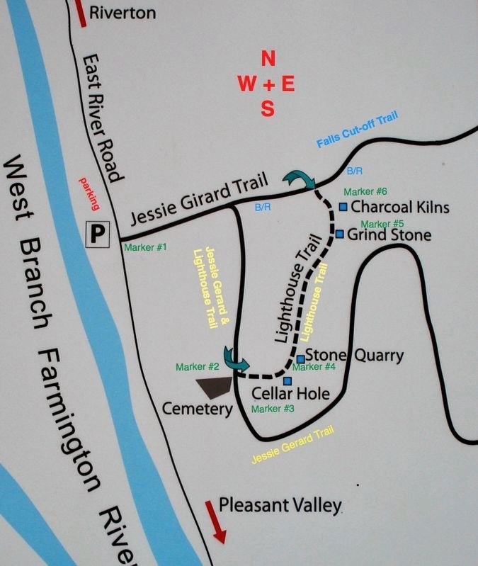 Map of the Lighthouse Trail with its 6 markers. image. Click for full size.