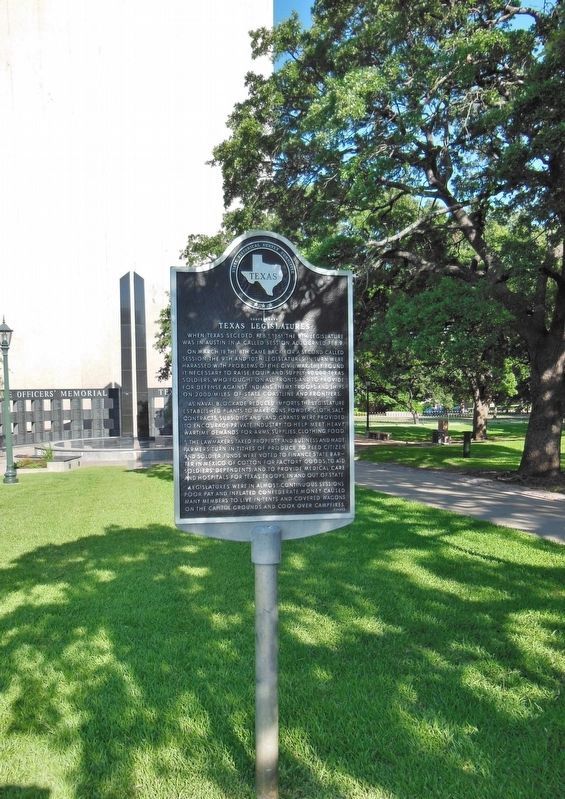 Confederate Texas Legislatures Marker (<i>tall view</i>) image. Click for full size.