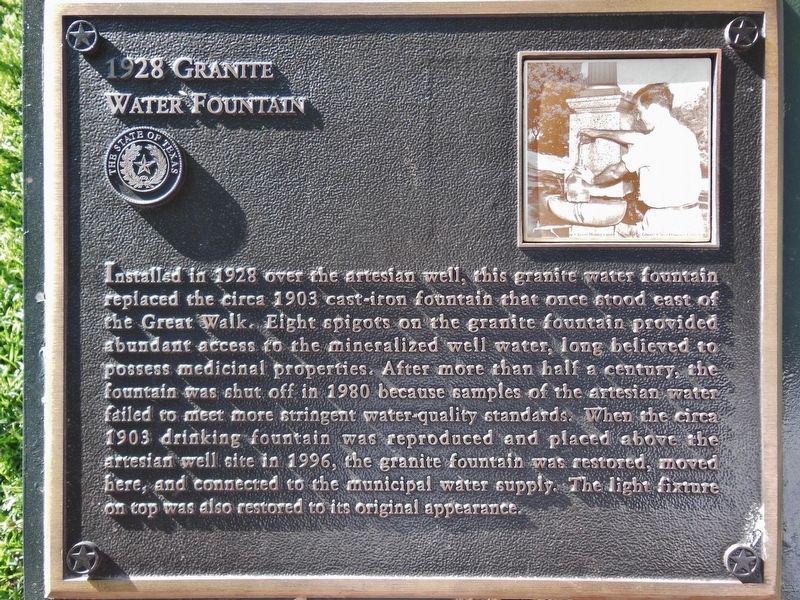 1928 Granite Water Fountain Marker image. Click for full size.