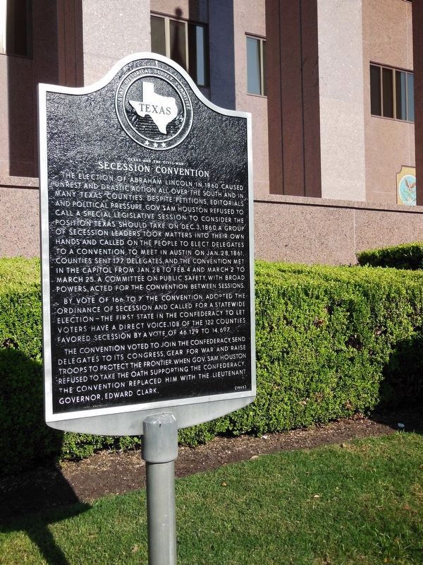 Texas and the Civil War Marker (<i>tall view</i>) image. Click for full size.