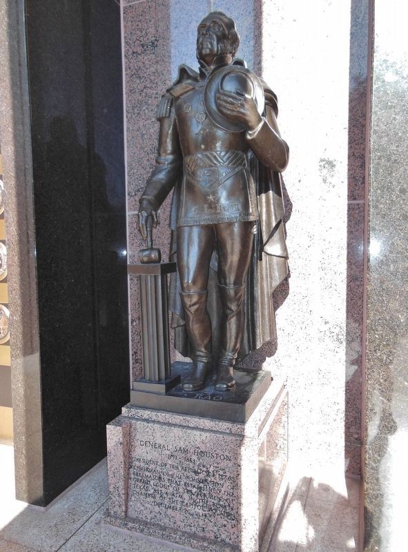 General Sam Houston Statue (<i>near marker; left of entrance</i>) image. Click for full size.