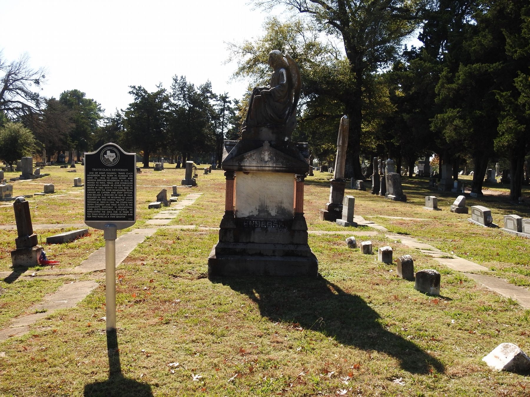 Travis Clack Henderson Grave and Marker image. Click for full size.
