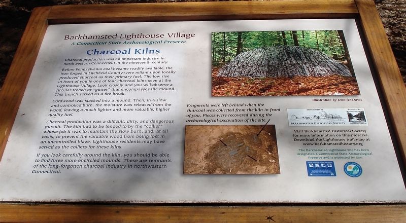Barkhamsted Lighthouse Village Charcoal Kilns Marker. Click for more information. Barkhamsted Lighthouse Village Charcoal Kilns Marker image. Click for more information.