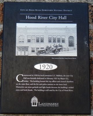Hood River City Hall Marker. Click for full size. Hood River City Hall Marker image. Click for full size.
