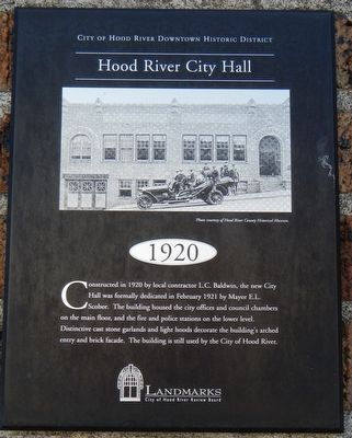 Hood River City Hall Marker image. Click for full size.