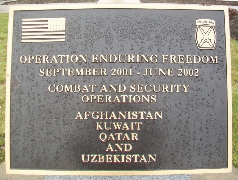 10th Mountain Division Heroes Walk Memorial Marker. Click for full size. 10th Mountain Division Heroes Walk Memorial Marker image. Click for full size.