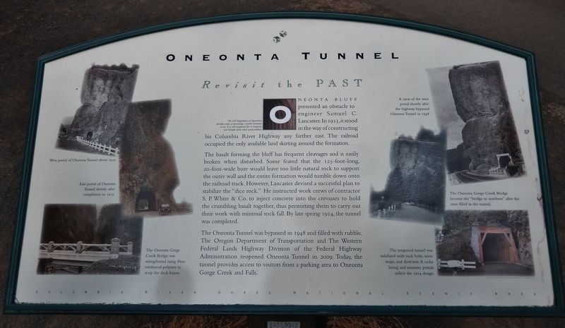 Oneonta Tunnel Marker. Click for full size. Oneonta Tunnel Marker image. Click for full size.