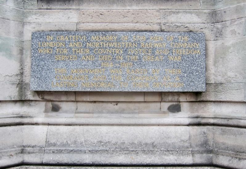 Euston War Memorial - South Side Inscription image. Click for full size.