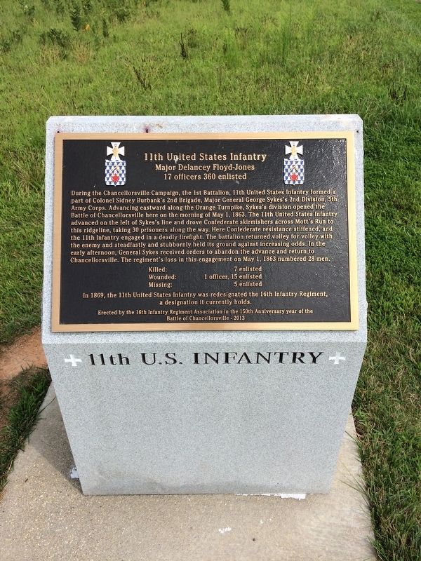 11th United States Infantry Marker image. Click for full size.
