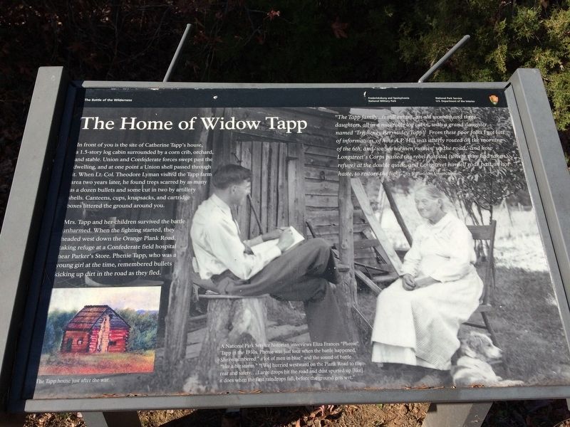 The Home of Widow Tapp Marker. Click for full size. The Home of Widow Tapp Marker image. Click for full size.