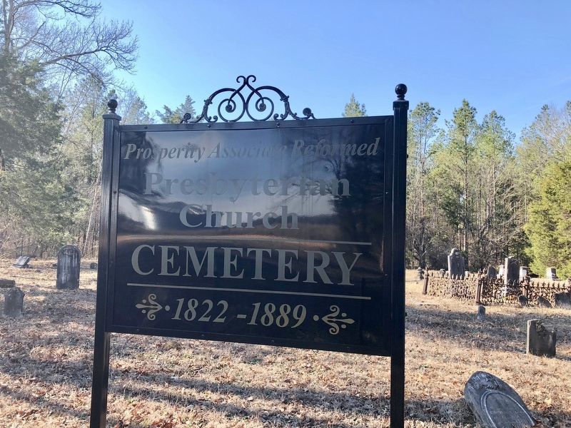 Prosperity Cemetery sign. image. Click for full size.