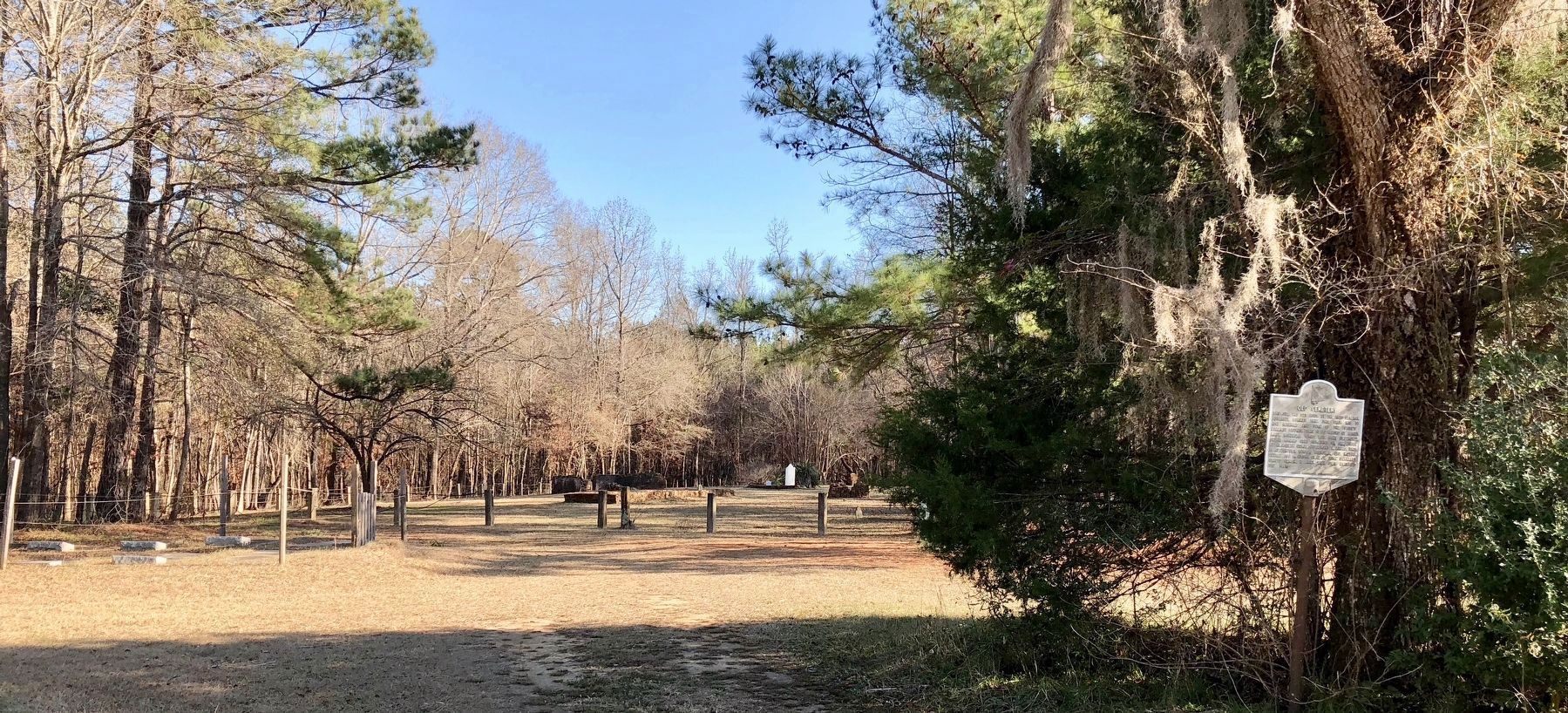 View of Old Cemetery marker, with graves on left and in background.. Click for full size. View of Old Cemetery marker, with graves on left and in background. image. Click for full size.
