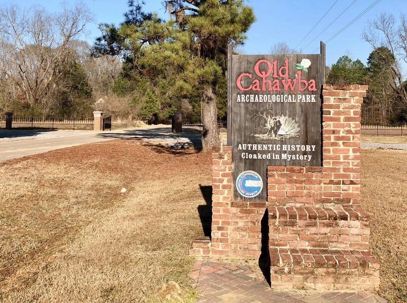 Entrance sign to the Cahawba Archaeological Park Site.. Click for full size. Entrance sign to the Cahawba Archaeological Park Site. image. Click for full size.